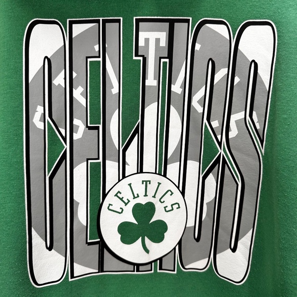 NBA Mens‎ Boston Celtics Green Sweatshirt Hoodie Pullover XL Front Pocket - Picture 3 of 12